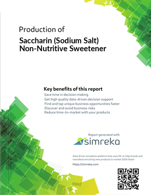 Production of Saccharin (Sodium Salt) Non-Nutritive Sweetener